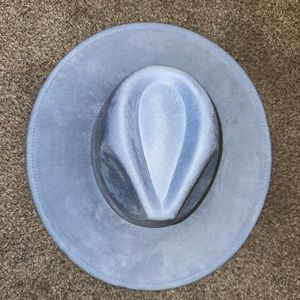 Powder blue wide brim hat